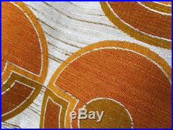 Vintage fabric curtains drapes brown orange retro Mid-Century OP Art Panton 70's