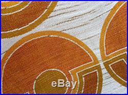 Vintage fabric curtains drapes brown orange retro Mid-Century OP Art Panton 70's