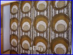 Vintage fabric curtains drapes brown retro Mid-Century OP Art Panton 70's