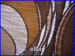 Vintage fabric curtains drapes brown retro Mid-Century OP Art Panton 70's