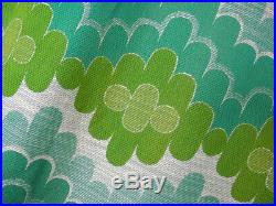 Vintage fabric curtains drapes green blue retro Mid-Century OP Art Panton 70's
