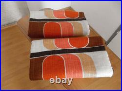 Vintage fabric curtains drapes orange brown retro Mid Century POP Art OP 70's
