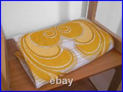 Vintage fabric curtains drapes yellow retro Mid-Century psychedelic paisley 70's