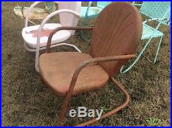 Vintage lot mid century original Metal Lawn Pool patio Chair Retro mcm retro