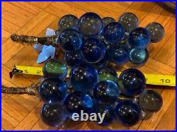 Vintage mid century 1960s acrylic lucite glass blue grape clusters