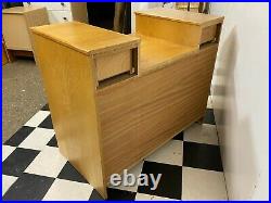 Vintage mid century oak finish five drawer dressing chest of drawers Delivery