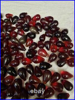 Vintage mid century ruby red solid glass grapes (loose). Over 3 lbs