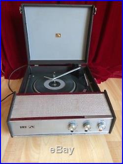 Vintage retro 50s 60s HMV record player space age mid century SERVICED