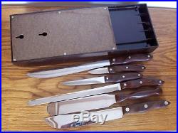 Vintage retro CUTCO KITCHEN KNIFE SET & BAKELITE RACK mid century modern cutlery