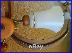 Vintage/retro MID Century Teak Ceiling 3 Arm Light Fitting Eames Era Fab Style