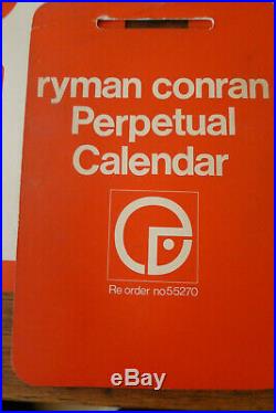 Vintage retro Mid century Conran Ryman perpetual wall hung calendar. 1960's Rare