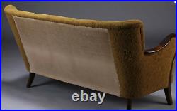 Vintage retro antique Danish mid century 2 3 seat sofa couch green 1940s wooden