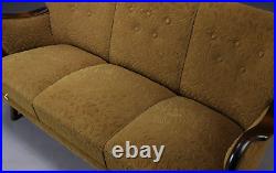 Vintage retro antique Danish mid century 2 3 seat sofa couch green 1940s wooden