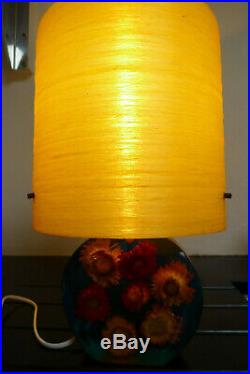 Vintage retro lucite resin lamp with spun fibreglass shade Mid century 50's 60's