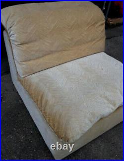Vintage retro mid century beige 60s 70s modular Danish lounge low chair armchair