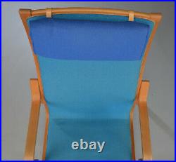 Vintage retro mid century bentwood Danish blue wool armchair lounge chair x 1