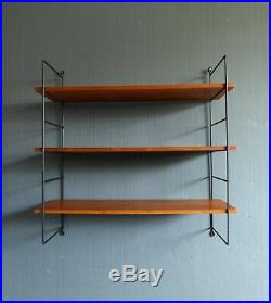 Vintage retro mid century string shelf shelving Strinning Tomado Ladderax style