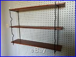 Vintage retro mid century string shelf shelving wire wooden shelf MCM