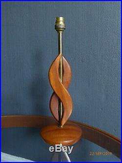 Vintage retro mid century teak table lamp sculptured lamp Danish style