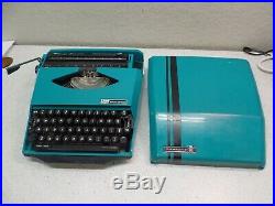Vntg Retro Mid Century Smith Corona Super G Aqua Portable Typewriter Ghia Design