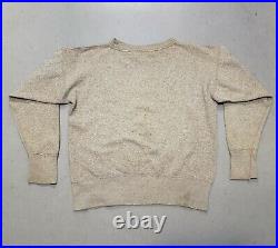 Vtg 40s 50s Single V Sweatshirt Gray Heather Athletic Phys Ed Workwear Made USA