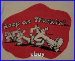 Vtg 60s Robert Crumb KEEP ON TRUCKIN Trucking T-Shirt Ringer Tee Sz Small RARE