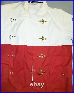 Vtg 90s Ralph Lauren POLO RL CP 93 Fireman Toggle Jacket Sz L Red White RARE