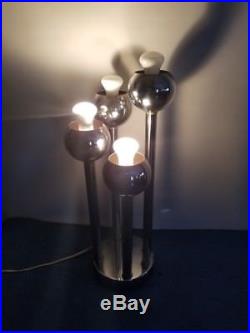 Vtg Chrome Four Ball Table Lamp Mid Century Modern Retro Kovacs Robert Sonneman