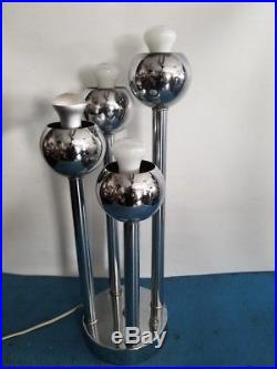 Vtg Chrome Four Ball Table Lamp Mid Century Modern Retro Kovacs Robert Sonneman