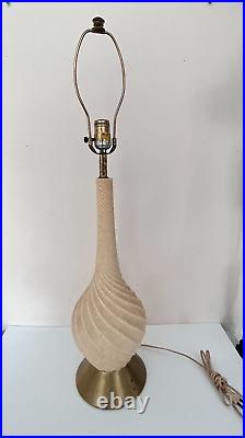 Vtg Cream Swirl MID Century Modern MCM Retro Quartite Creative Table Lamp Works