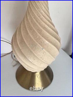 Vtg Cream Swirl MID Century Modern MCM Retro Quartite Creative Table Lamp Works