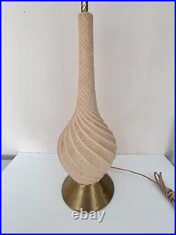 Vtg Cream Swirl MID Century Modern MCM Retro Quartite Creative Table Lamp Works