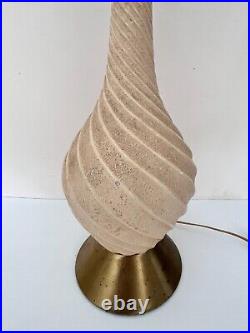 Vtg Cream Swirl MID Century Modern MCM Retro Quartite Creative Table Lamp Works