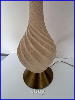 Vtg Cream Swirl MID Century Modern MCM Retro Quartite Creative Table Lamp Works