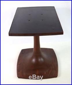 Vtg GUSDORF Mid Century Modern Brown Retro Tulip Table Swivel TV Stand # 6205