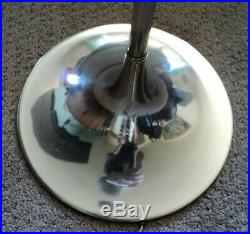 Vtg Laurel Atomic Mushroom Glass Chrome MCM Floor Lamp Mid Century Modern Retro