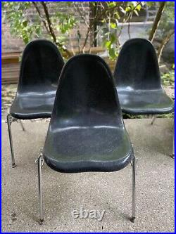 Vtg MCM MID Century Chromcraft Eames Style Molded Fiberglass Shell 3 Chairs