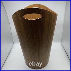 Vtg MCM Teak Wastebasket Bin Basket w Handles For Rainbow Sweden Martin Alberg