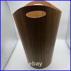 Vtg MCM Teak Wastebasket Bin Basket w Handles For Rainbow Sweden Martin Alberg