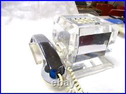 Vtg MCM Teleconcepts DYNASTY ICE Lucite Chrome Space Age Cube Phone