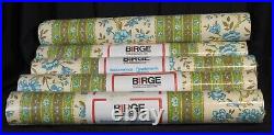 Vtg MCM Wallpaper Birge 5 Rolls (4 sealed) 60s 70s Turquoise Green 200+ Feet