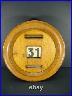 Vtg MID Century Wooden Wall Mounted Perpetual Calendar