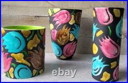 Vtg Mid Century Alvino Bagni Pop Op Art Pottery Bitossi Raymor Era Vase Lot 3
