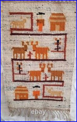 Vtg Mid-Century Modern Danish Wool Rug Tapestry Fiber Art Danmark Scandinavian