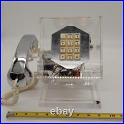 Vtg Mid Century Modern ITT Teleconcepts Clear Lucite Chrome Space Age Cube Phone