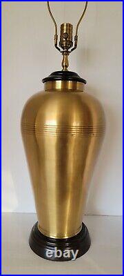 Vtg Mid Century WILDWOOD LAMP HOLDER Brass & Wood Table Lamp