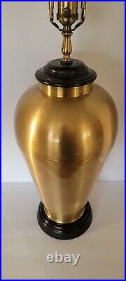 Vtg Mid Century WILDWOOD LAMP HOLDER Brass & Wood Table Lamp