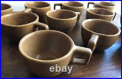Vtg Monmouth Pottery Cups Saucers Maple Leaf Retro Kitchenware Mid Century Mod