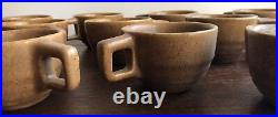 Vtg Monmouth Pottery Cups Saucers Maple Leaf Retro Kitchenware Mid Century Mod