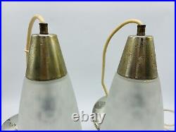 Vtg Retro Mid-Century Modern Frosted Teardrop Hanging Ceiling Light Shade Bubble